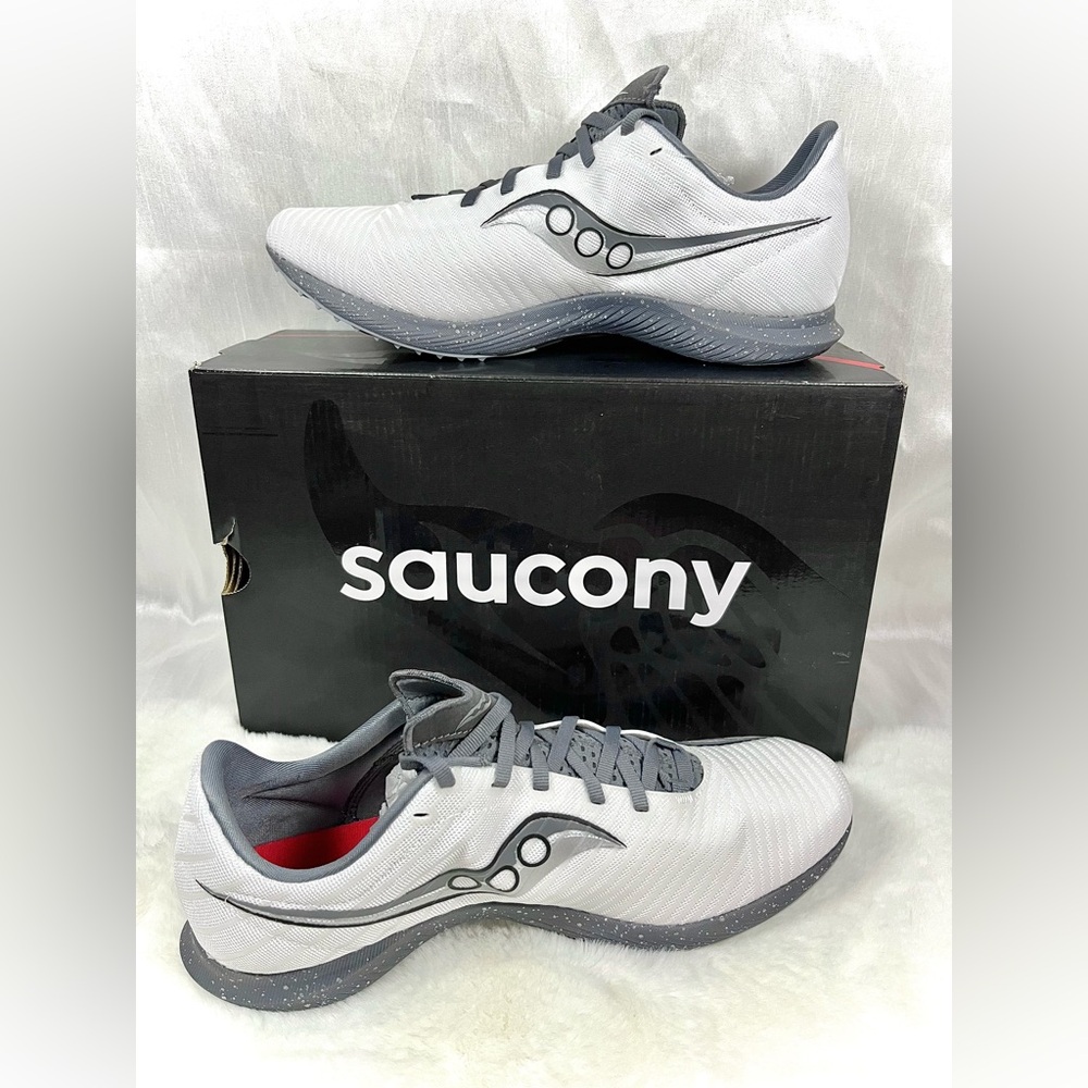 Saucony Velocity MP White Carbon Racing Spikes Men’s Running Shoe